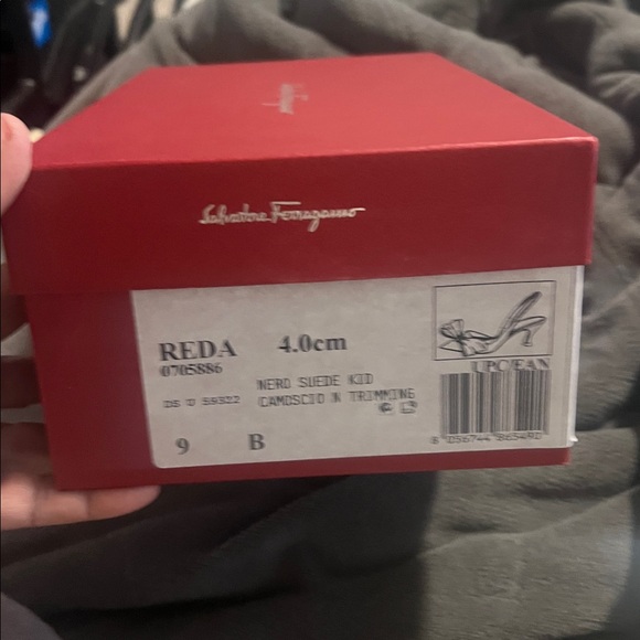 Salvatore Ferragamo Black Suede Heels with Gold Bow Detail - Picture 2 of 9